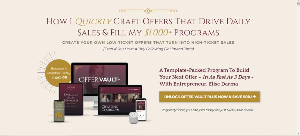 Elise Darma – Offer Vault Plus